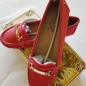 Red&Gold Bar shine Loafer